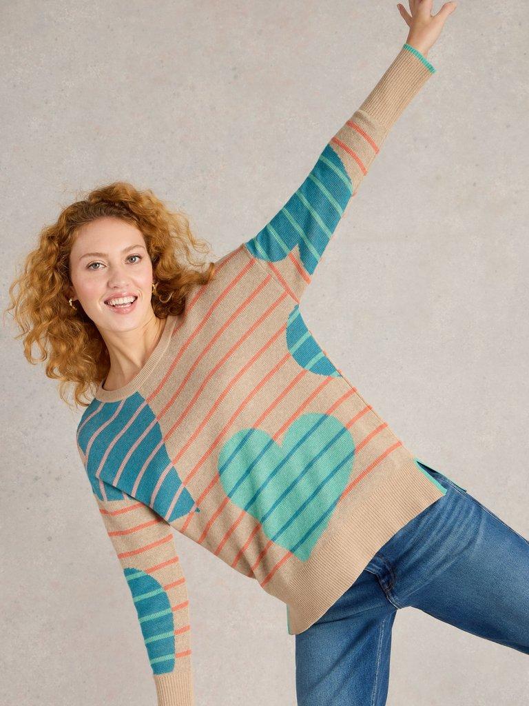 OLIVE HEART JUMPER in NAT MLT - LIFESTYLE