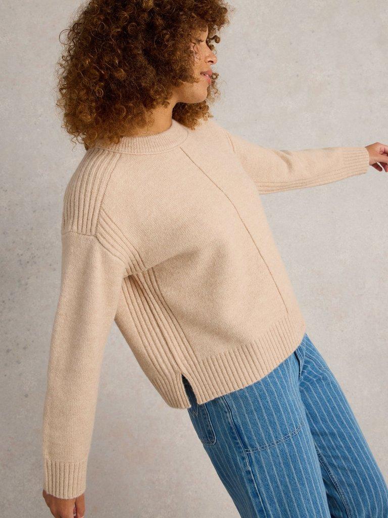 LOVELY BOXY JUMPER in LGT NAT - MODEL DETAIL