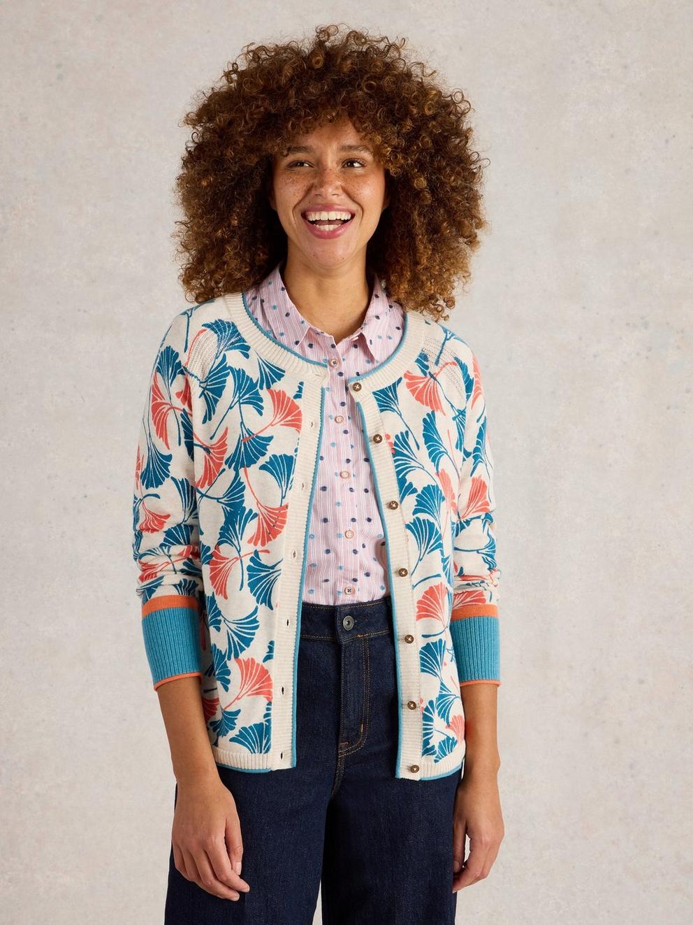 LULU PRINTED CARDI in NAT PR - LIFESTYLE