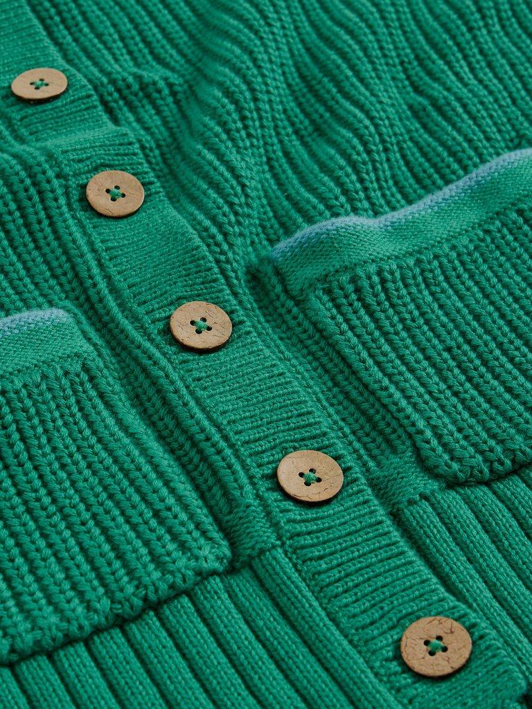 CINDY COTTON CARDI in BRT GREEN - FLAT DETAIL