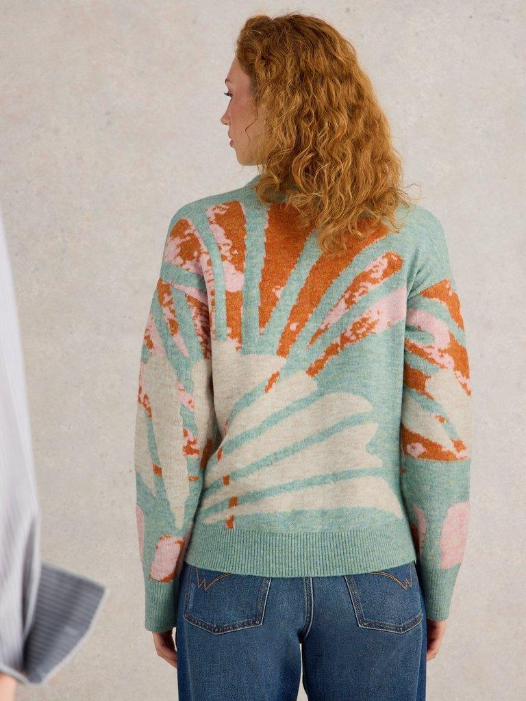 LOUISA JUMPER in GREEN MLT - MODEL BACK