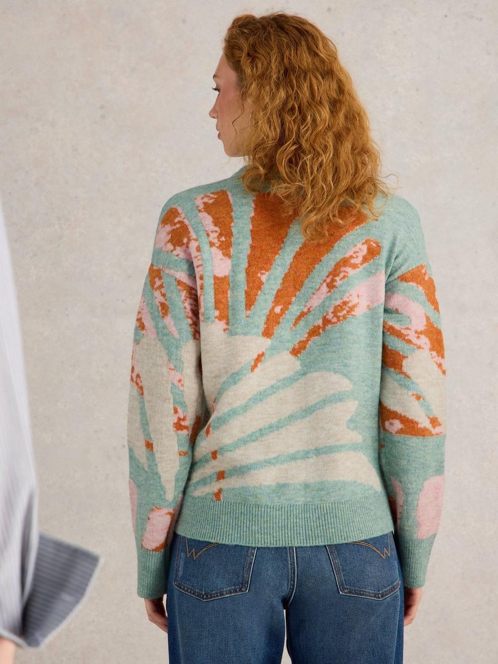 LOUISA JUMPER in GREEN MLT - MODEL BACK