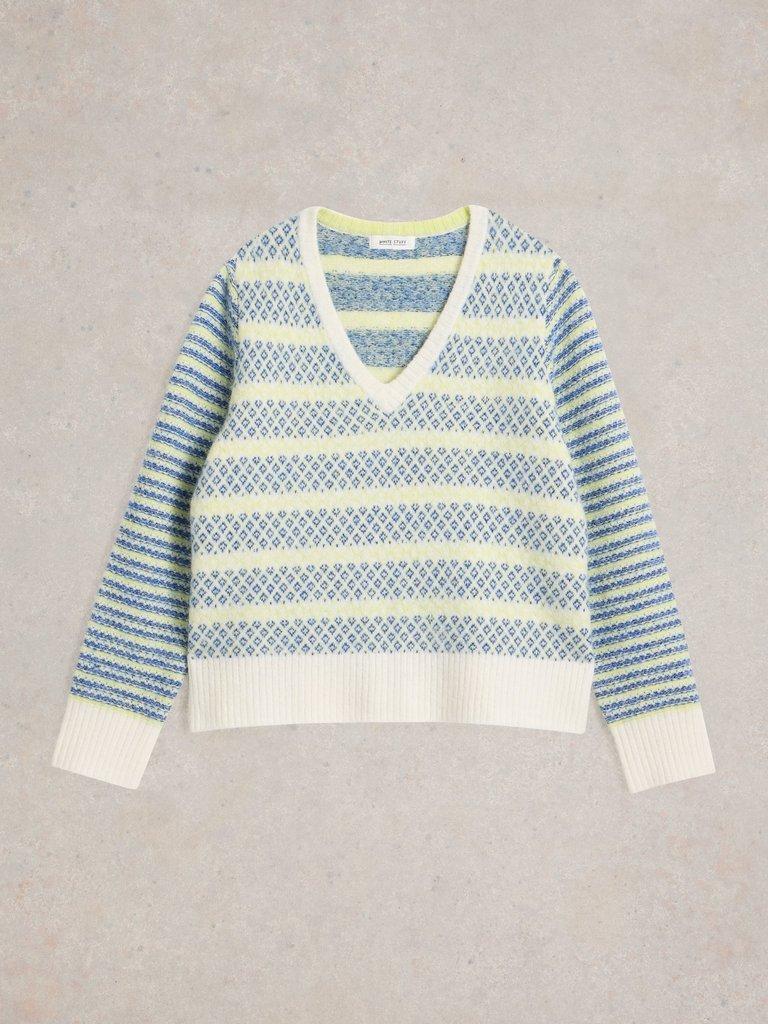 SAMMY STRIPE JUMPER in BLUE MLT - FLAT FRONT