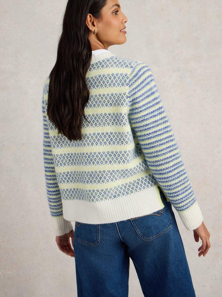 SAMMY STRIPE JUMPER in BLUE MLT - MODEL BACK