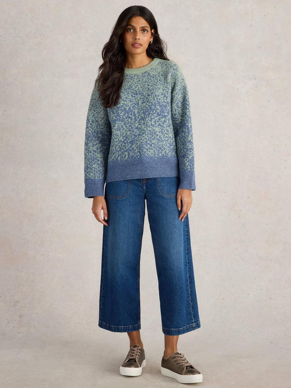 OMBRE JUMPER in BLUE MLT - MODEL FRONT