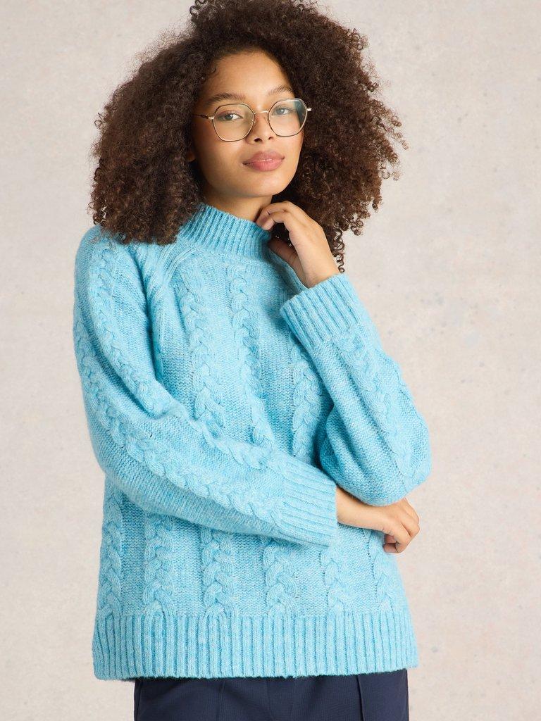CLEO JUMPER in BRT BLUE - MODEL DETAIL