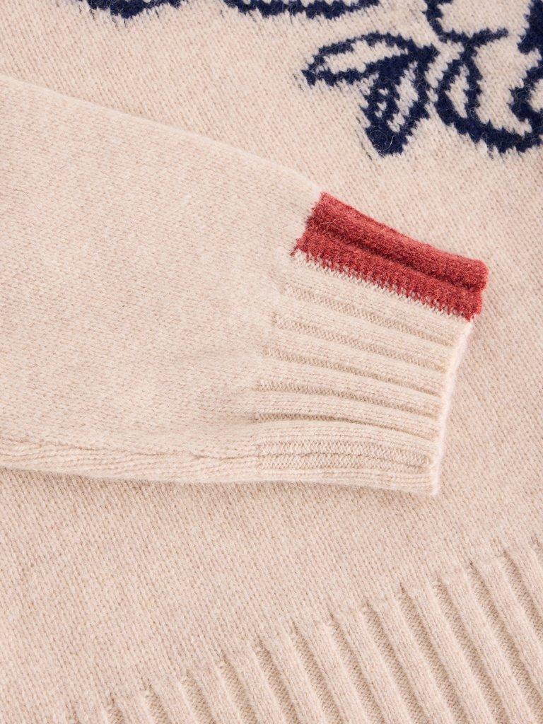 SPRIG FLORAL WOOL JUMPER in NAT MLT - FLAT DETAIL