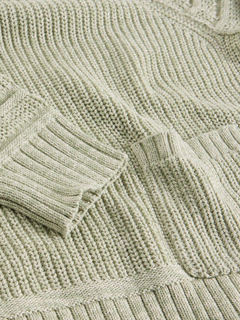 CINDY COTTON JUMPER in KHAKI GRN - FLAT DETAIL