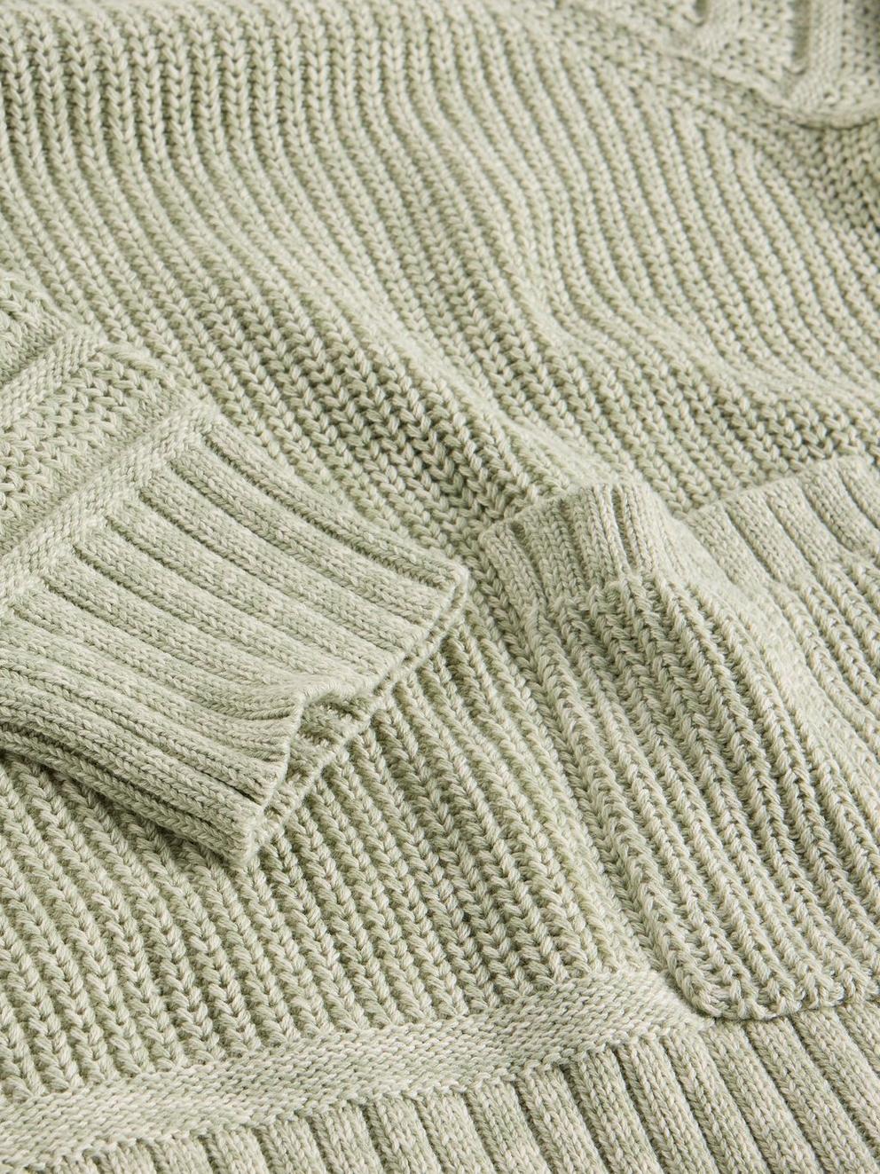 CINDY COTTON JUMPER in KHAKI GRN - FLAT DETAIL