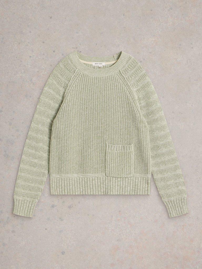 CINDY COTTON JUMPER in KHAKI GRN - FLAT FRONT
