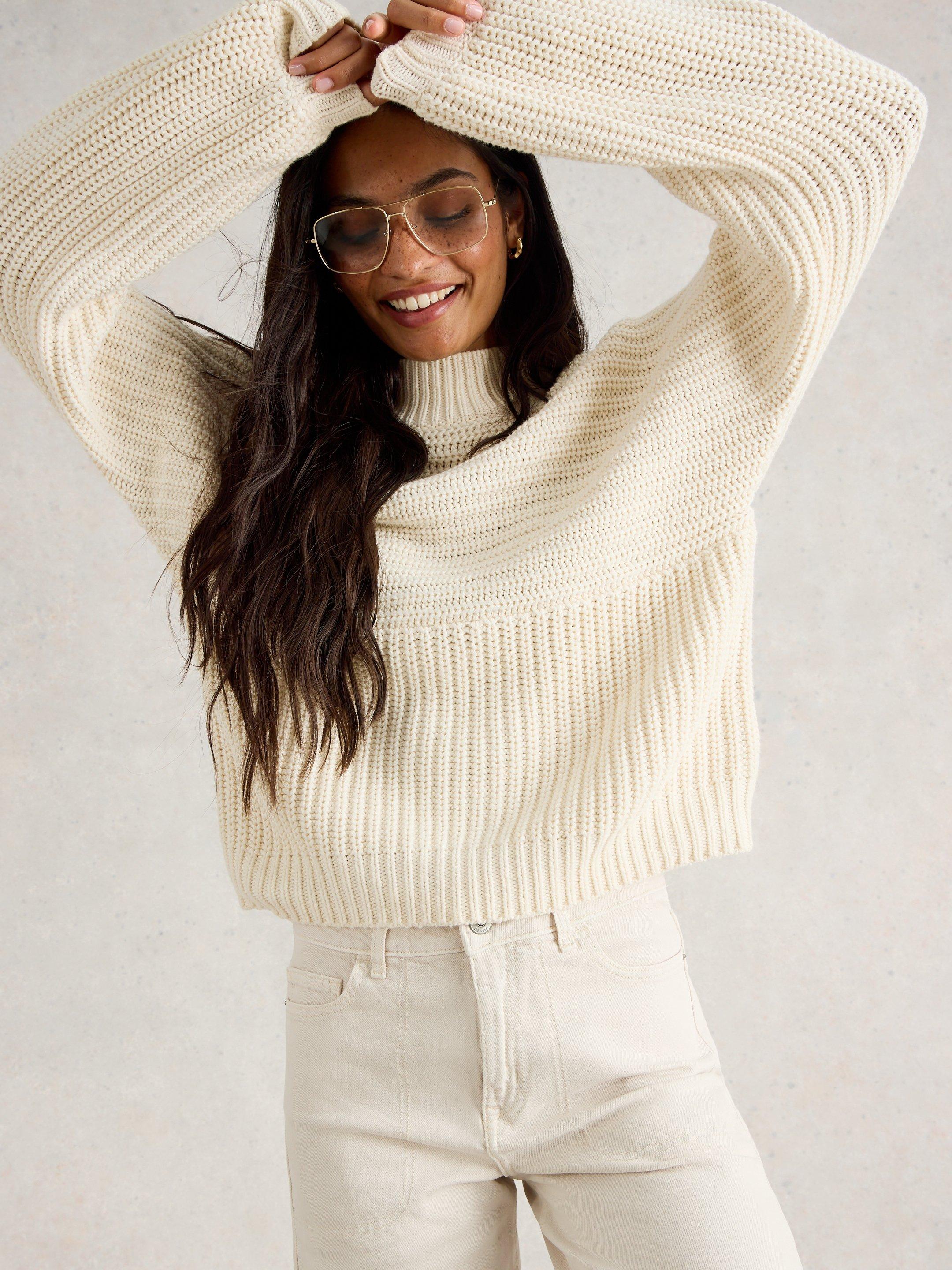 トップス andmary Mary long knit tops ivory Slub Knit Nia Long Sleeve Top - from Montce - curated by
