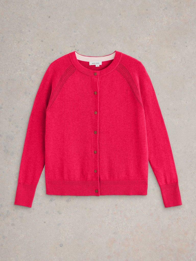 LULU LONG SLEEVE CARDI in BRT PINK - FLAT FRONT