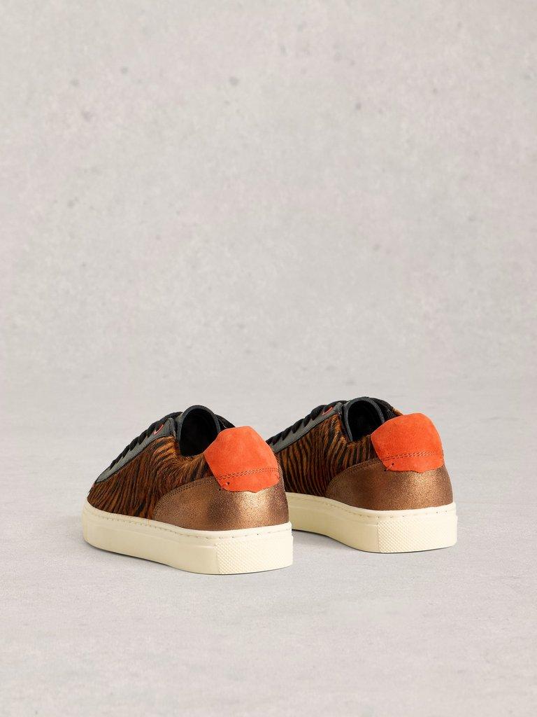 Tori Leather Trainer in BROWN MLT - FLAT BACK