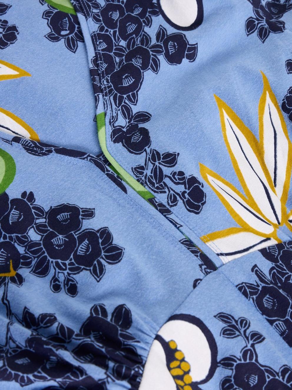 Megan Midi Dress Jersey in BRT BLUE - FLAT DETAIL