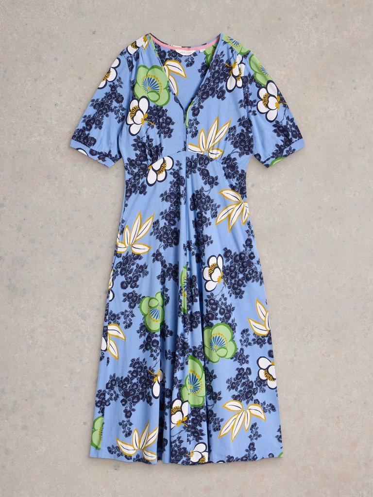 Megan Midi Dress Jersey in BRT BLUE - FLAT FRONT