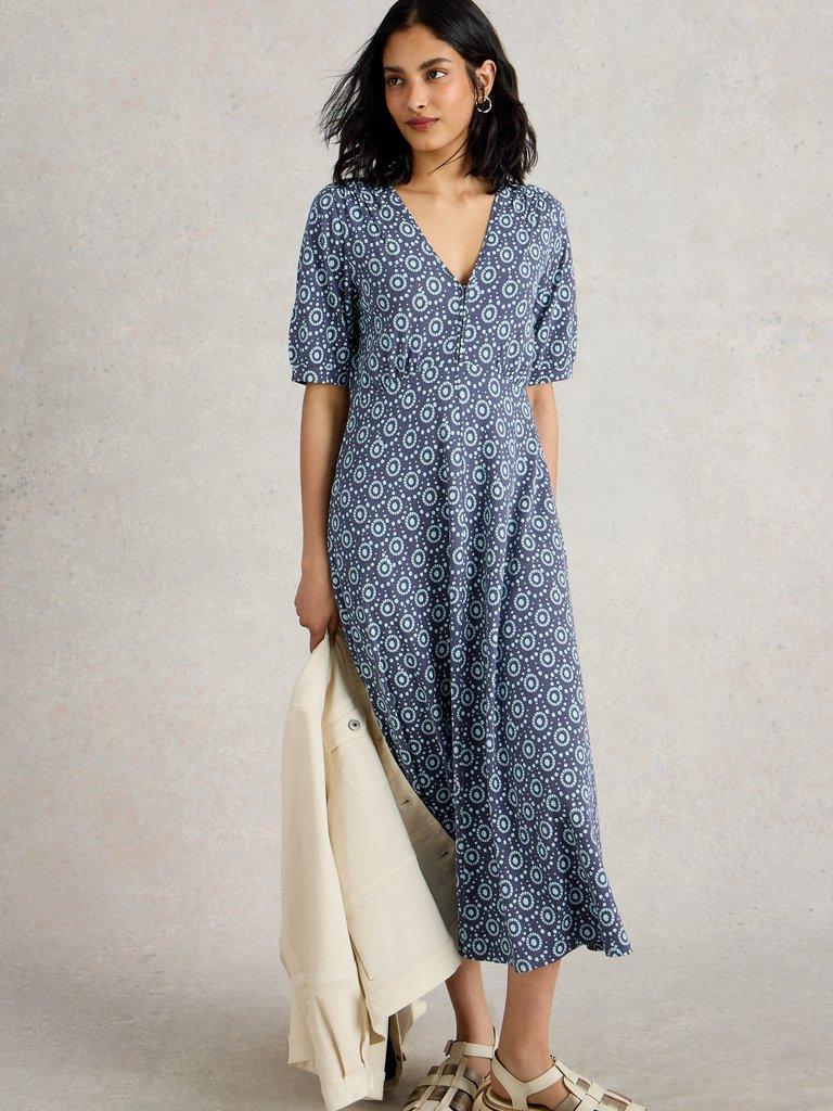 Megan Midi Dress Jersey in NAVY PR - LIFESTYLE