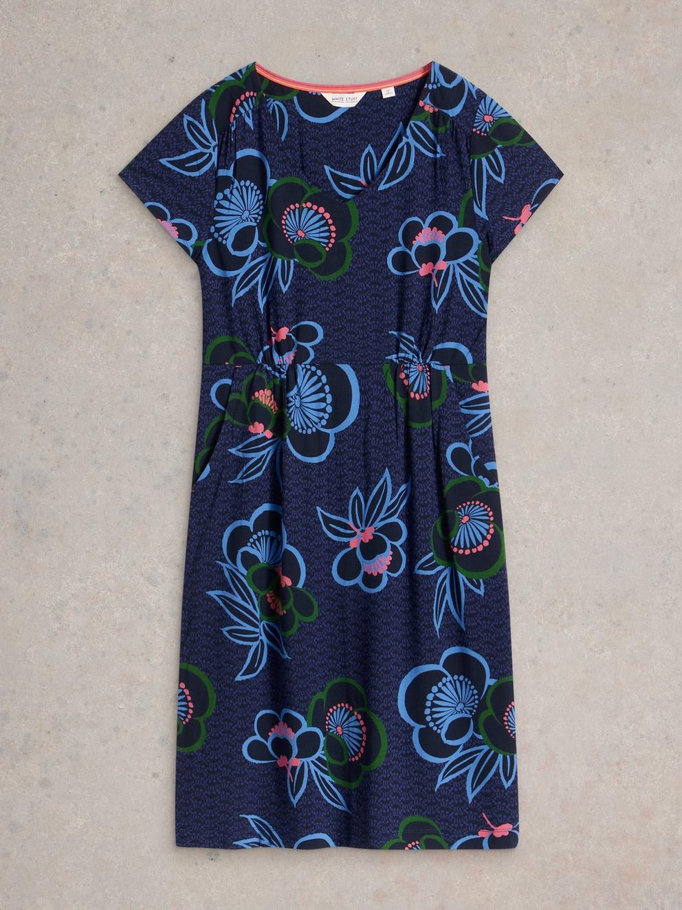 Tallie Jersey Short Sleeve Dress in BLUE PR - FLAT FRONT