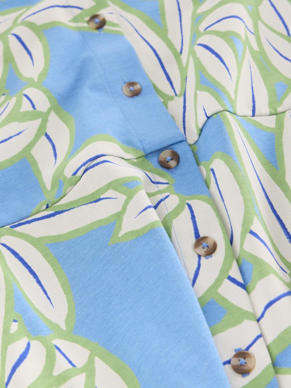 Rua Jersey Shirt Dress Midi in BLUE PR - FLAT DETAIL