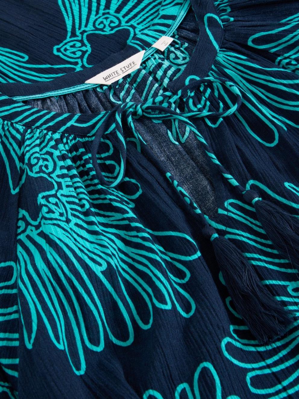 Lottie Cover Up in NAVY MULTI - FLAT DETAIL