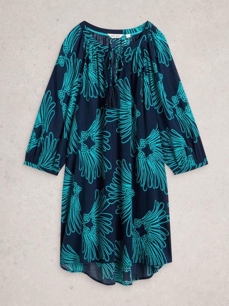 Lottie Cover Up in NAVY MULTI - FLAT FRONT