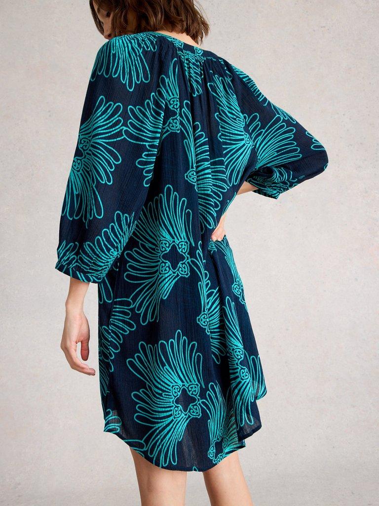 Lottie Cover Up in NAVY MULTI - MODEL BACK