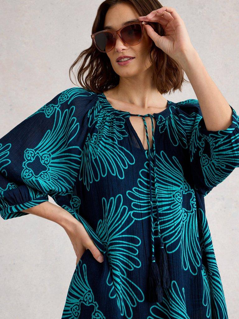 Lottie Cover Up in NAVY MULTI - MODEL DETAIL