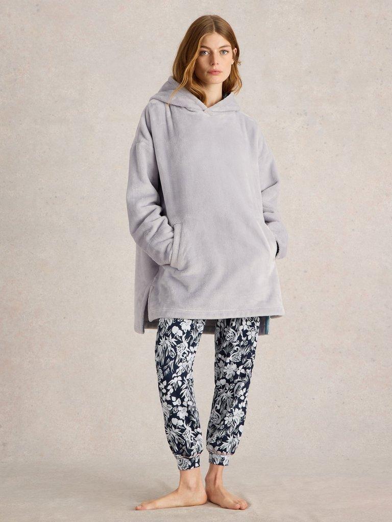 Clover Cosy Snuggle Hoodie in LIGHT GREY White Stuff