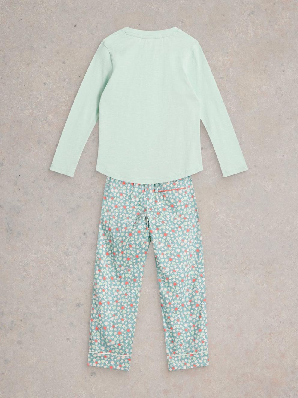 Girls Spots PJ Set in BLUE MLT - FLAT BACK