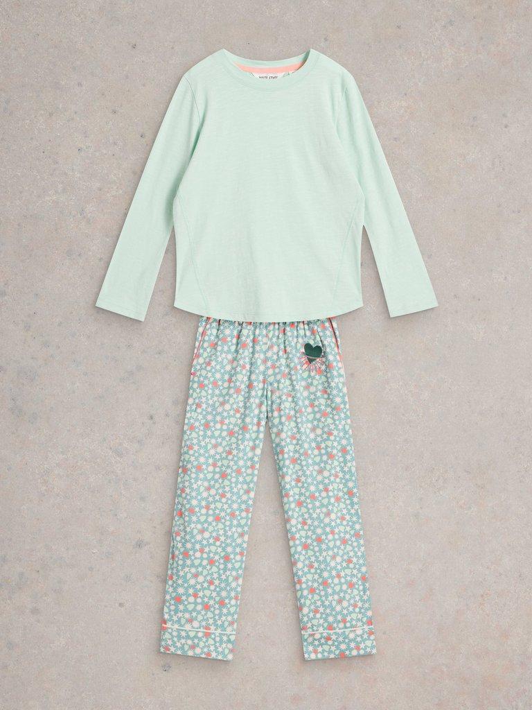 Girls Spots PJ Set in BLUE MLT - FLAT FRONT