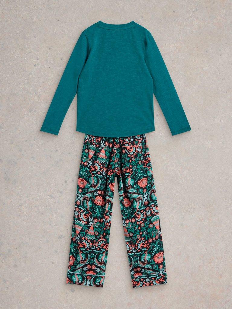 Girls Bird Printed PJ Set in BLK PR - FLAT BACK