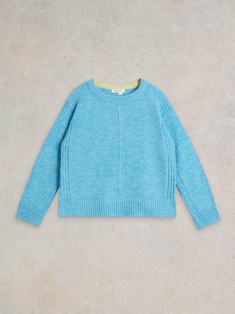 FLUFFY BOXY JUMPER in BRT BLUE - FLAT FRONT