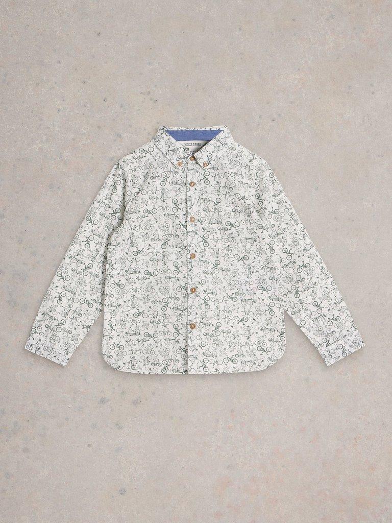 Bike Print Shirt in IVORY MLT - FLAT FRONT