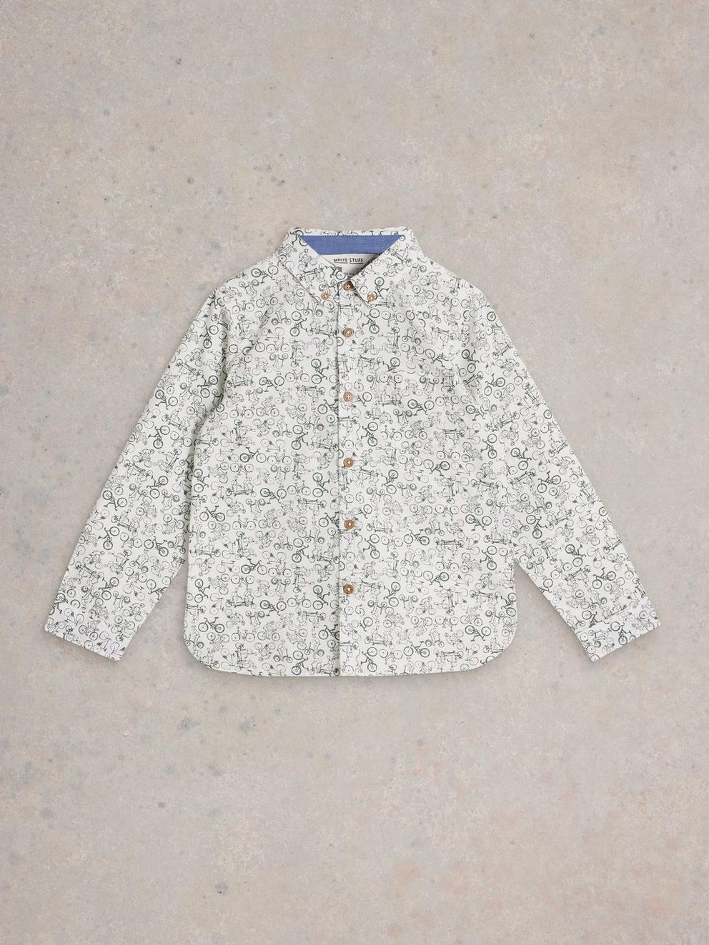 Bike Print Shirt in IVORY MLT - FLAT FRONT