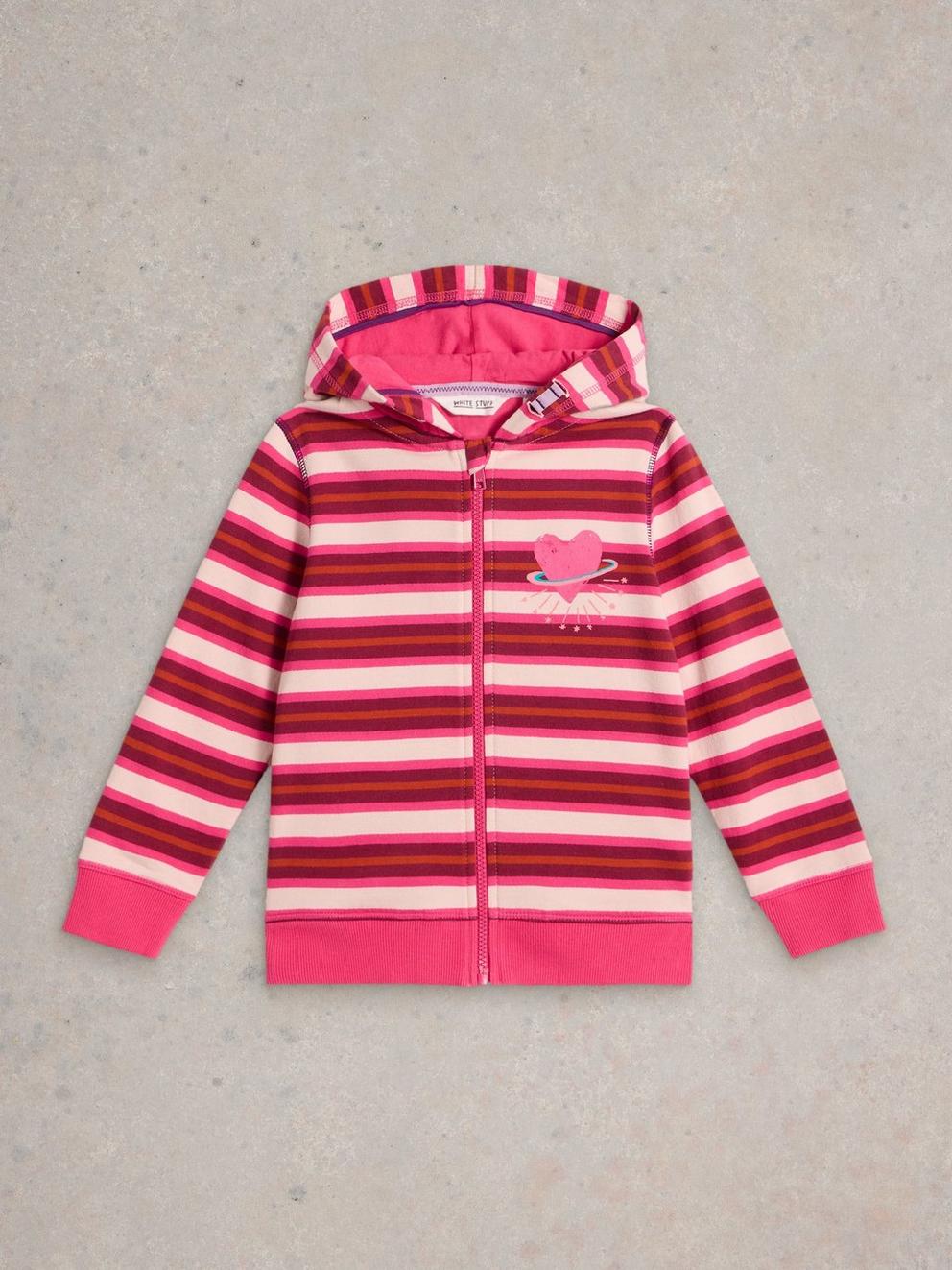 Kids Penny Stripe Hoodie in PURPLE MLT - FLAT FRONT