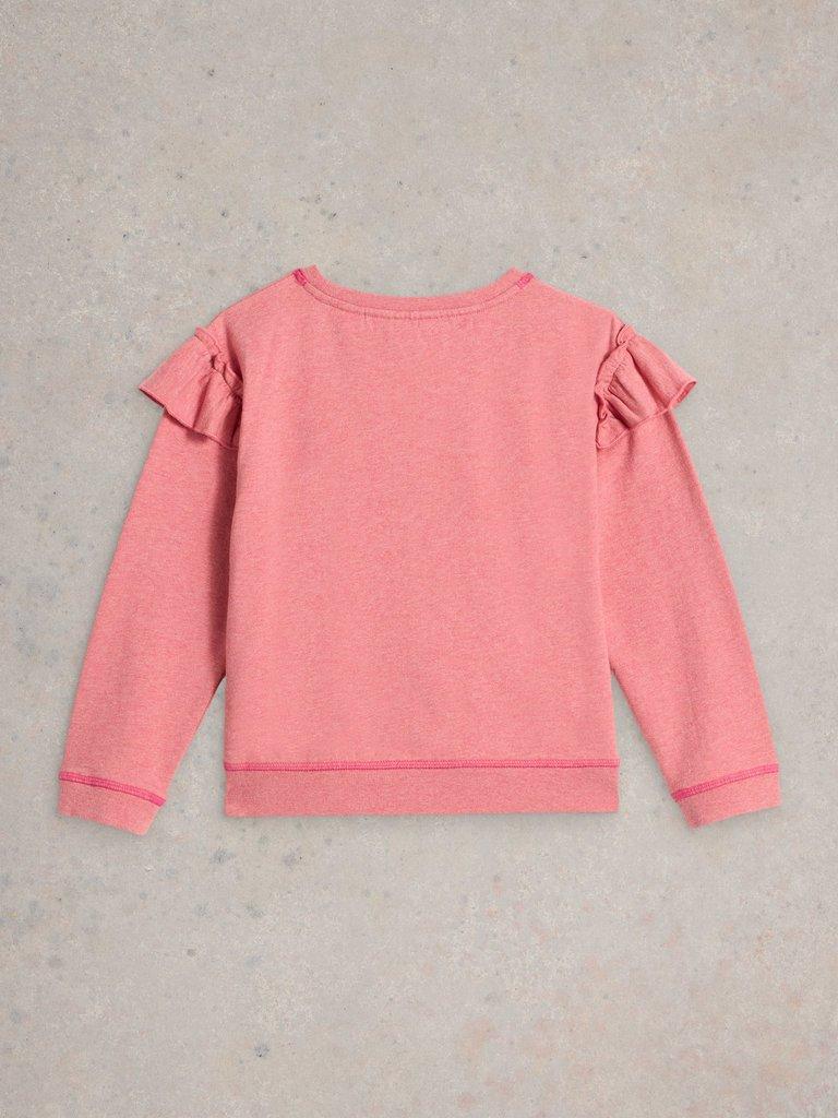 Kids Sadie Swan Crew Neck Sweat in MID PINK - FLAT BACK