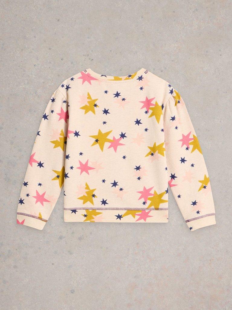 Kids Sadie Star Crew Neck Sweat in NAT MLT - FLAT BACK