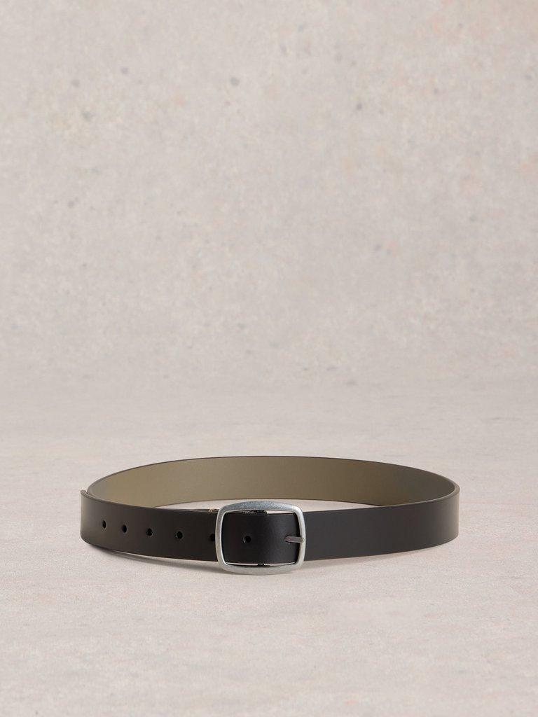 Reversible Leather Belt in BLK MLT - FLAT BACK