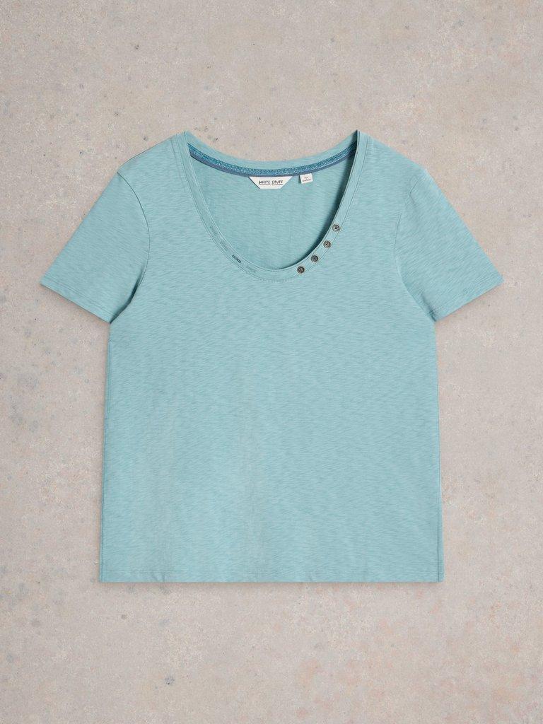 NADIA TEE in MID BLUE - FLAT FRONT