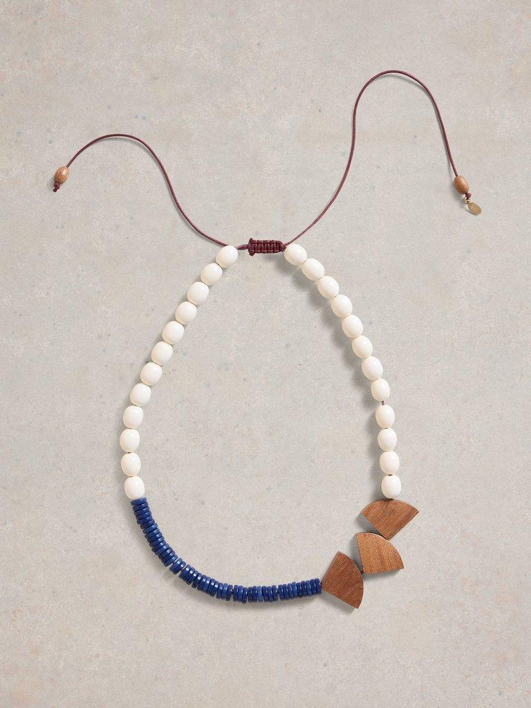 Beech Multi Bead Necklace in NAVY MULTI - FLAT FRONT