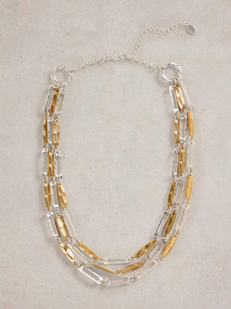 Chestnut Multi Layer Necklace in MIXED MET - FLAT FRONT