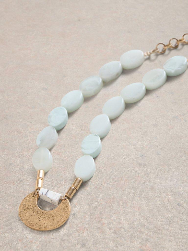 Alma Mixed Stone Necklace in NAT MLT - FLAT DETAIL