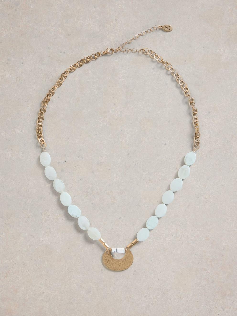 Alma Mixed Stone Necklace in NAT MLT - FLAT FRONT