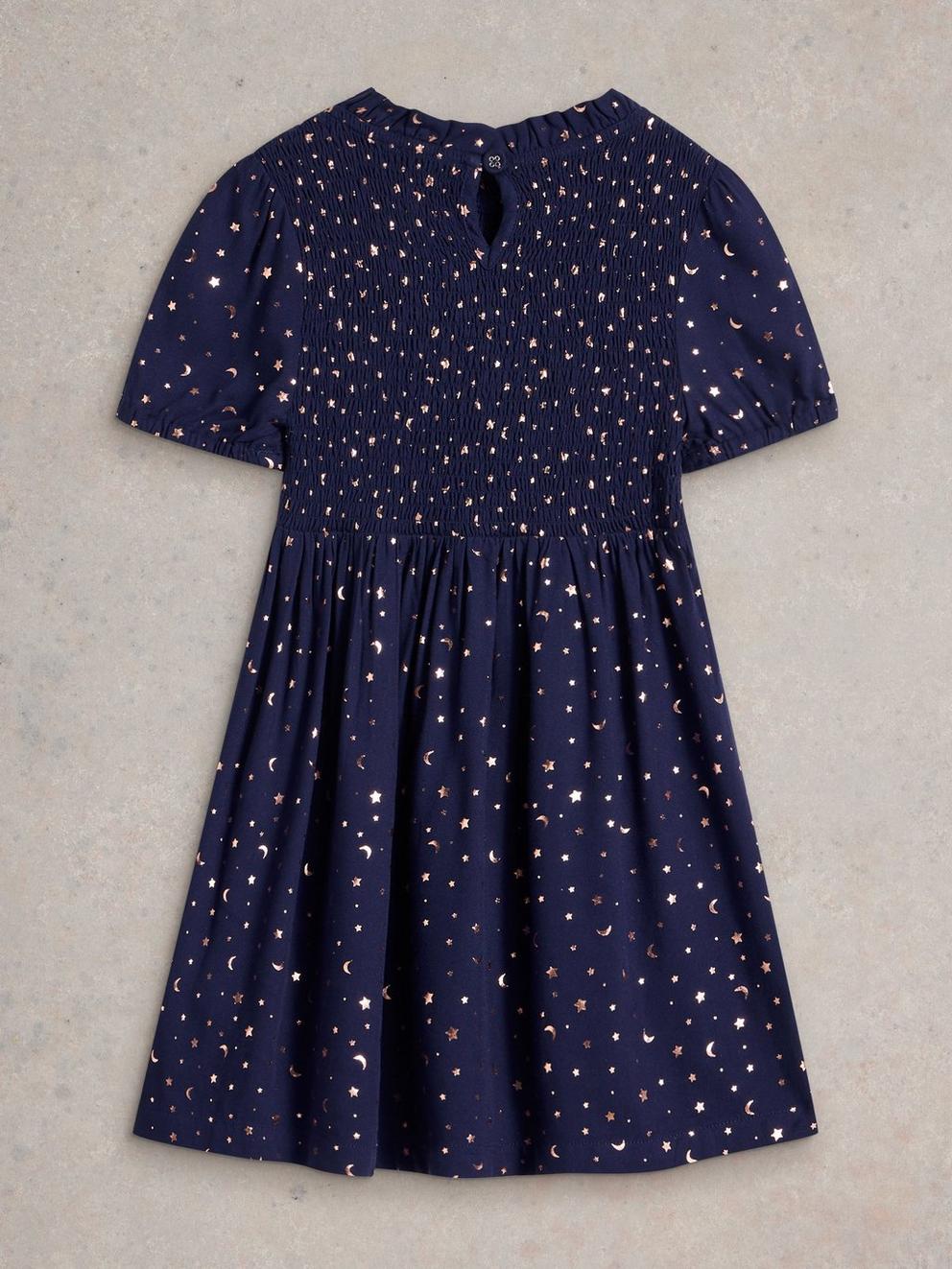 Girls Tilly Party Dress in DARK NAVY - FLAT BACK
