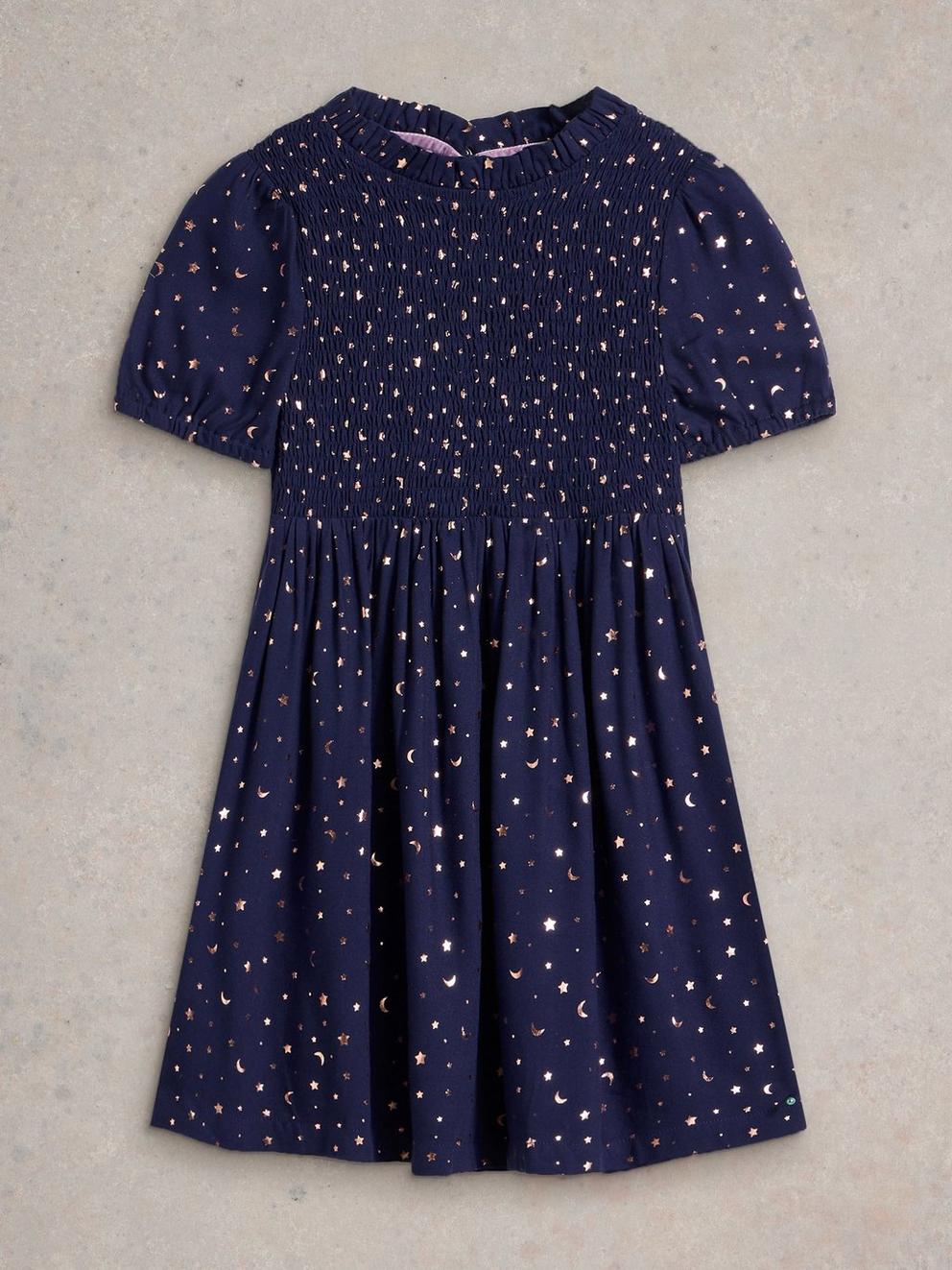 Girls Tilly Party Dress in DARK NAVY - FLAT FRONT