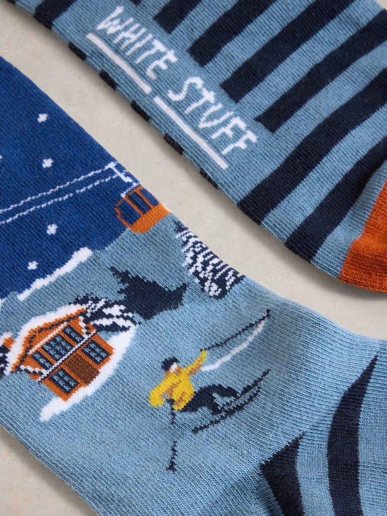 Apres Ski Ankle Sock in BLUE MLT - FLAT DETAIL