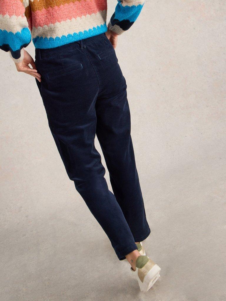 Twister Full Length Cord Trouser in DARK NAVY - MODEL BACK