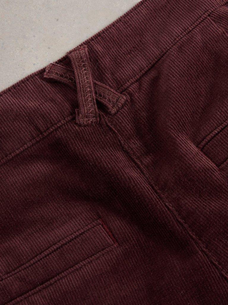 Twister Full Length Cord Trouser in MID PLUM - FLAT DETAIL