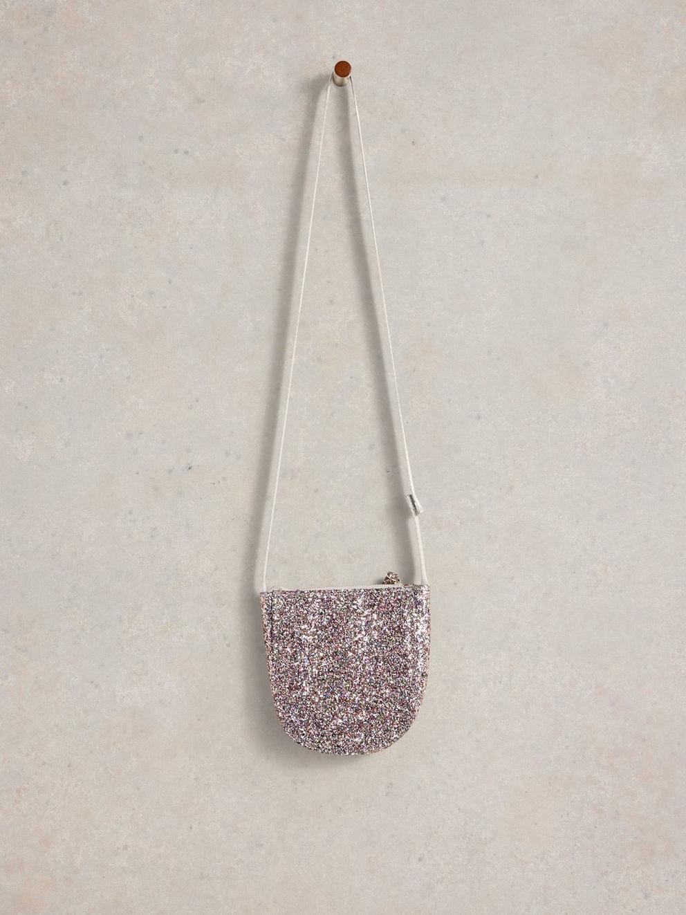 Kids Glitter Bag in SLV TN MET - FLAT FRONT