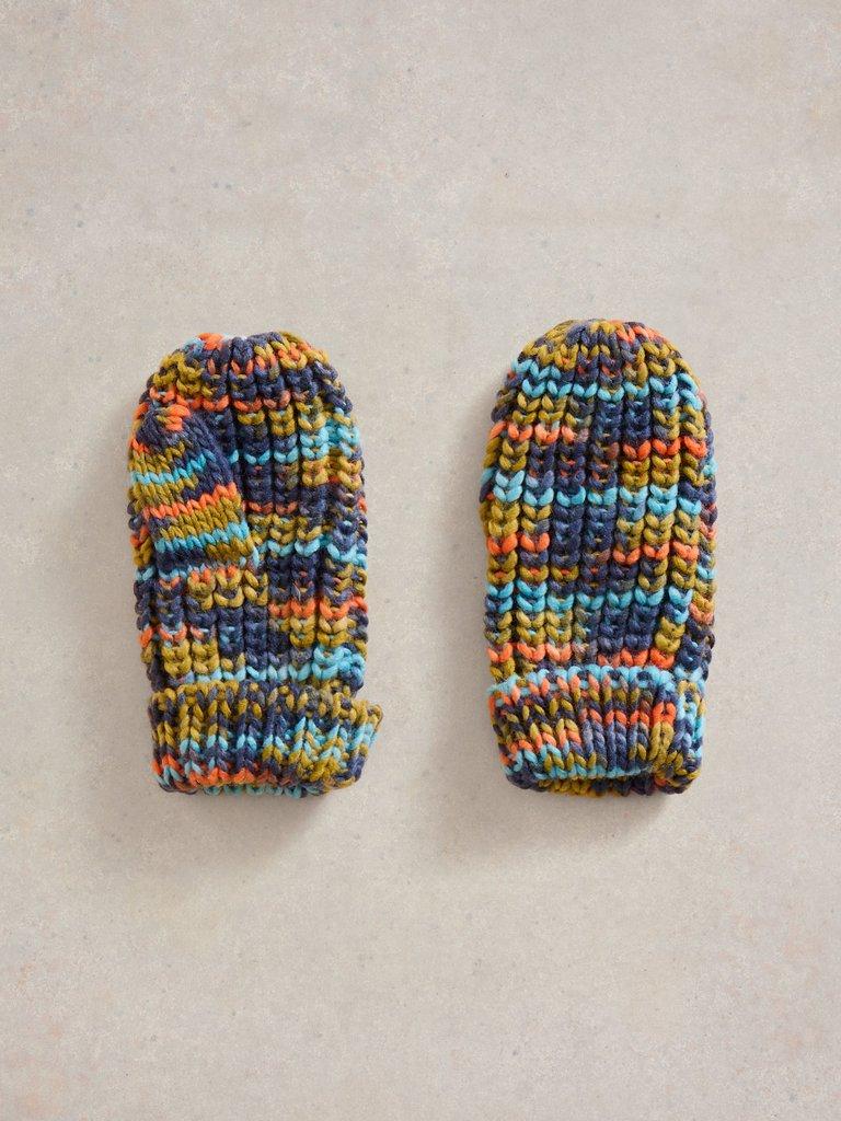 Kids Spacedye Mittens in BLUE MLT - FLAT BACK