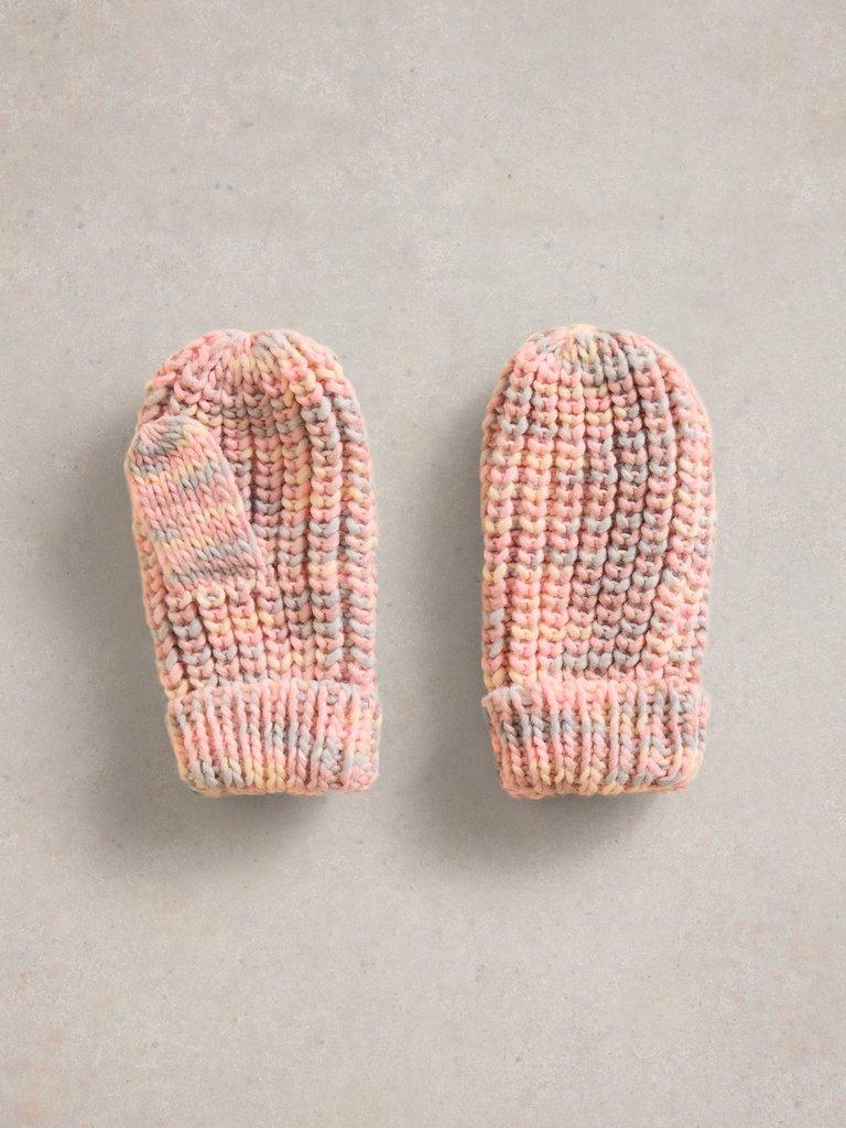 Kids Spacedye Mittens in PINK MLT - FLAT BACK